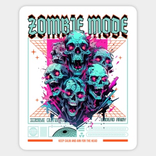 Zombie Retro Art Style Colorful design Sticker